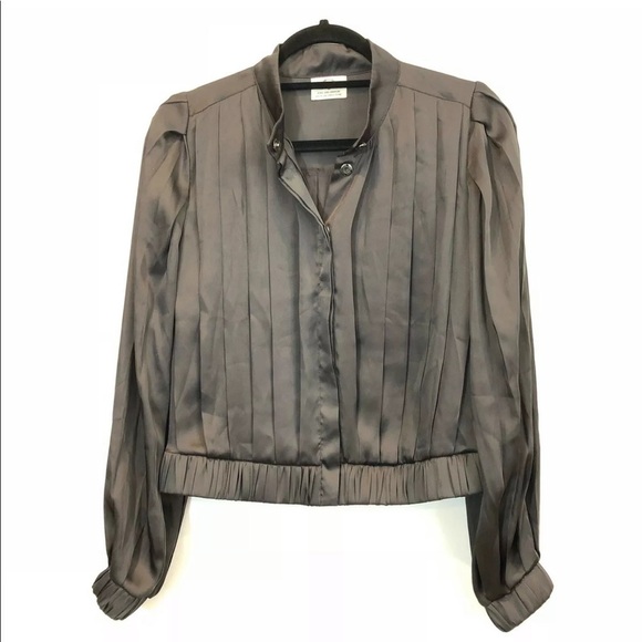 Pins & Needles M Gray Pleated Silky Jacket Blazer